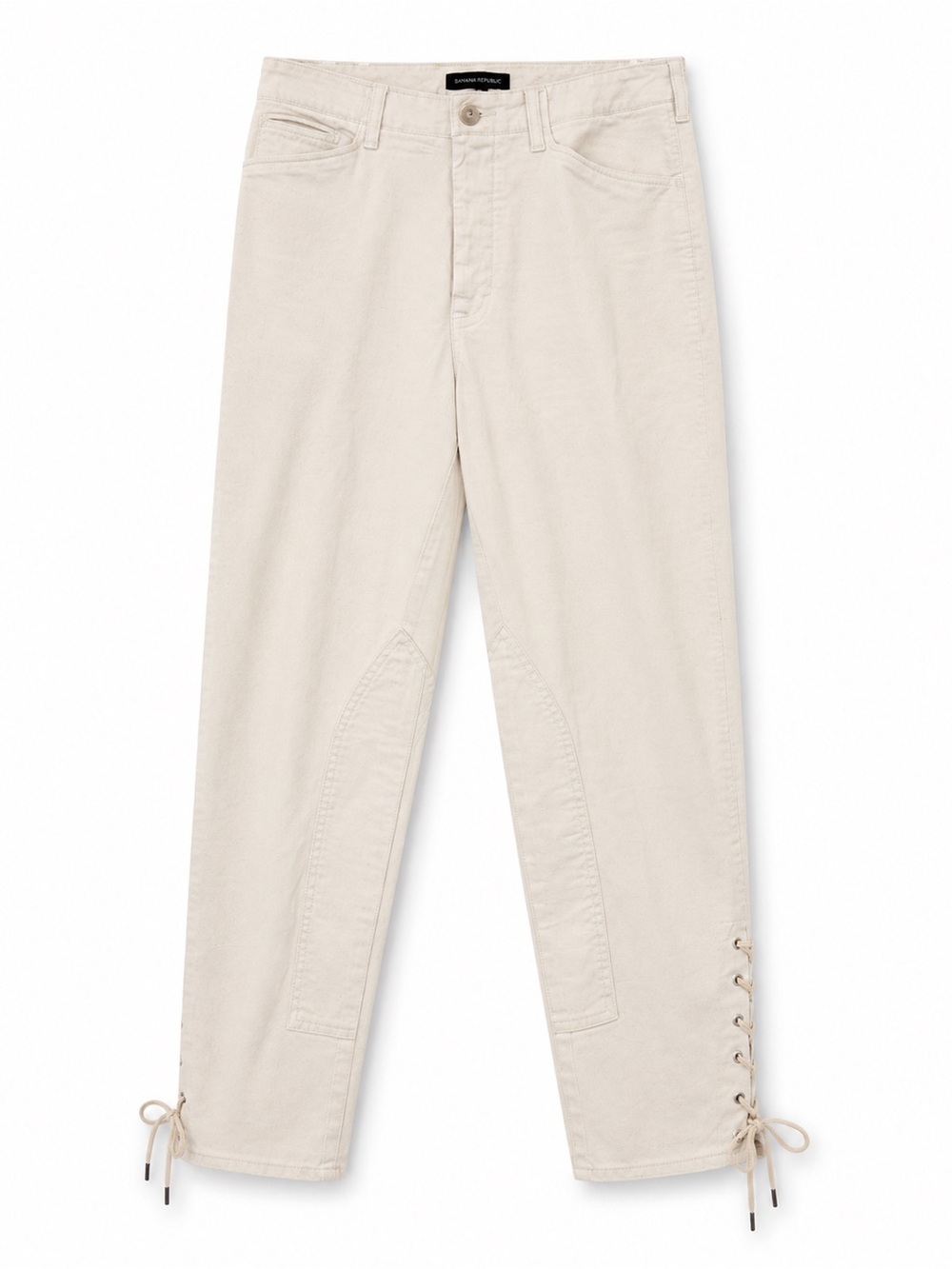 Banana Republic Off-White Lace-Up Hem Womens Chinos